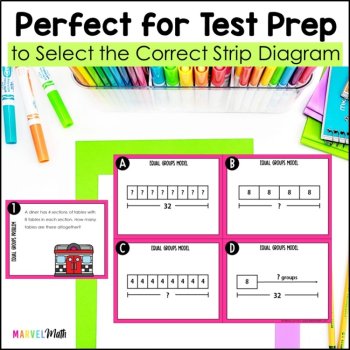 Equal Groups Multiplication and Division Word Problems Strip Diagrams 3rd grade, image 3