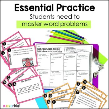 Equal Groups Multiplication and Division Word Problems Strip Diagrams 3rd grade, image 4