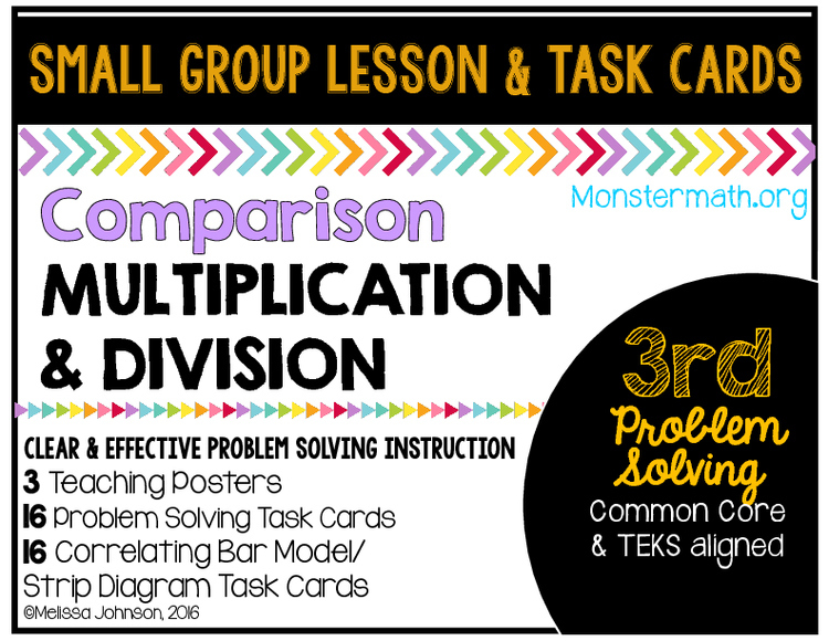 Comparison Multiplication and Division Task Cards and Lesson