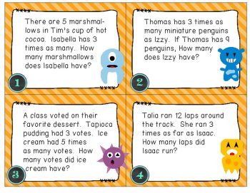 Comparison Multiplication and Division Task Cards and Lesson, image 3