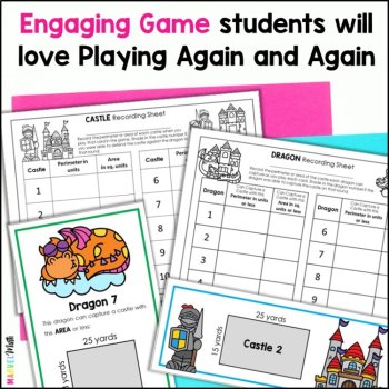 4th Grade Perimeter and Area Task Card Game by Marvel Math,  TEKS 4.5D, image 2