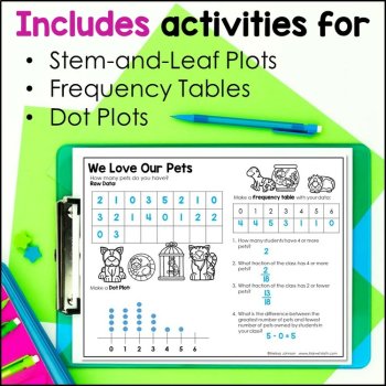 Class Data Book: Dot Plots, Stem-and-Leaf Plots, and more! by Marvel Math, image 3