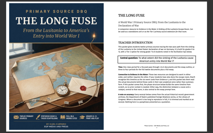 The Long Fuse: A World War I Primary Source DBQ Essay (Grades 9-12)