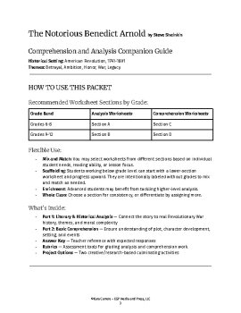 The Notorious Benedict Arnold Novel Companion Guide for grades 6-12, image 3