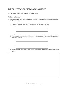 The Notorious Benedict Arnold Novel Companion Guide for grades 6-12, image 4