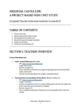 Medieval Castle Life: Project-Based Mini Unit Study differentiated for K-12, image 3