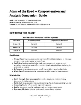 Adam of the Road — Comprehension and Analysis Companion Guide, image 3