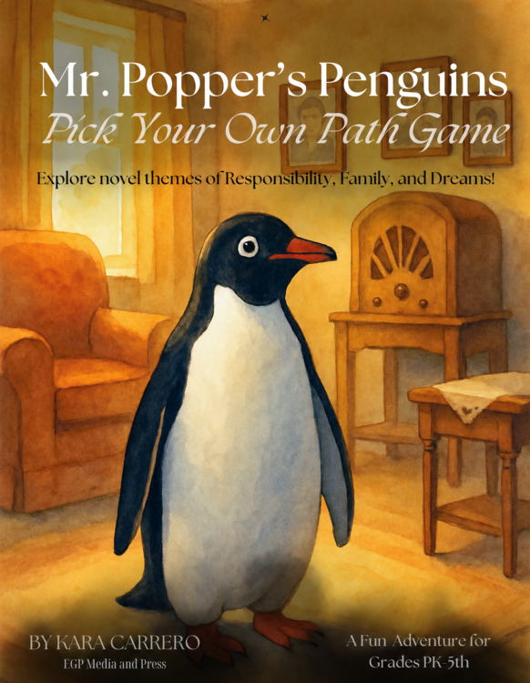 Mr. Popper's Penguins Pick Your Own Path Game to explore Novel Themes!