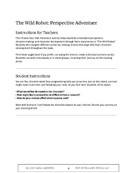 The Wild Robot Elementary Pick Your Own Path Game and Narrative Activity, image 3