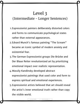Expressionist Art Movement Copy Work and Coloring Pages for Grades K-12, image 2