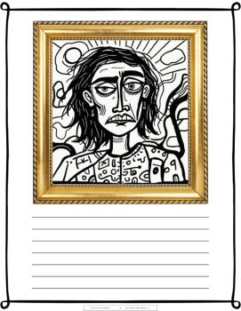 Expressionist Art Movement Copy Work and Coloring Pages for Grades K-12, image 3