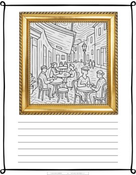 Post-Impressionism Art Copy Work and Coloring Pages for grades k-12, image 3