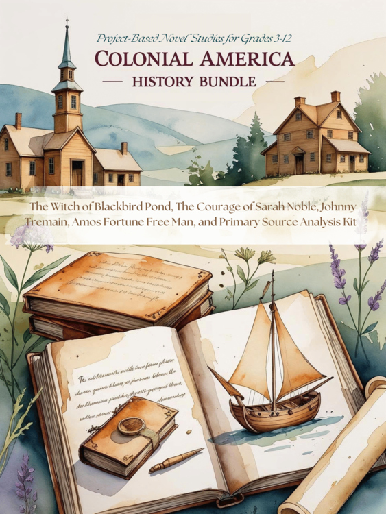Colonial America Literature & History Bundle: Project-Based learning grades 3-12