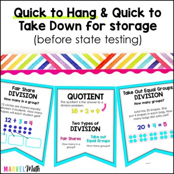 3rd Grade Multiplication and Division Word Wall - Math Vocabulary Bunting, image 2