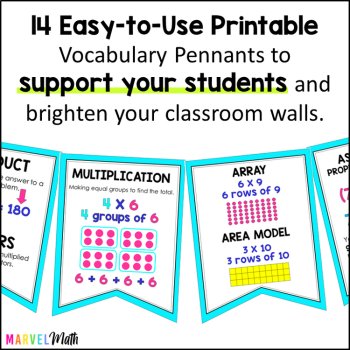 3rd Grade Multiplication and Division Word Wall - Math Vocabulary Bunting, image 3