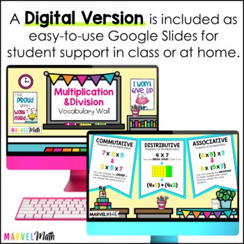 3rd Grade Multiplication and Division Word Wall - Math Vocabulary Bunting, image 4