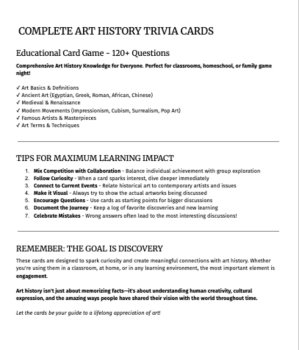 Art History Trivia Quest: 120+ Interactive Cards & Game Guide, image 2