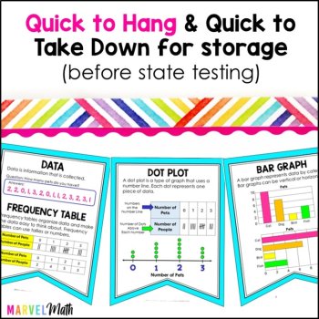 3rd Grade Data and Graphs Word Wall - Math Vocabulary Bunting, image 2