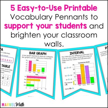 3rd Grade Data and Graphs Word Wall - Math Vocabulary Bunting, image 3