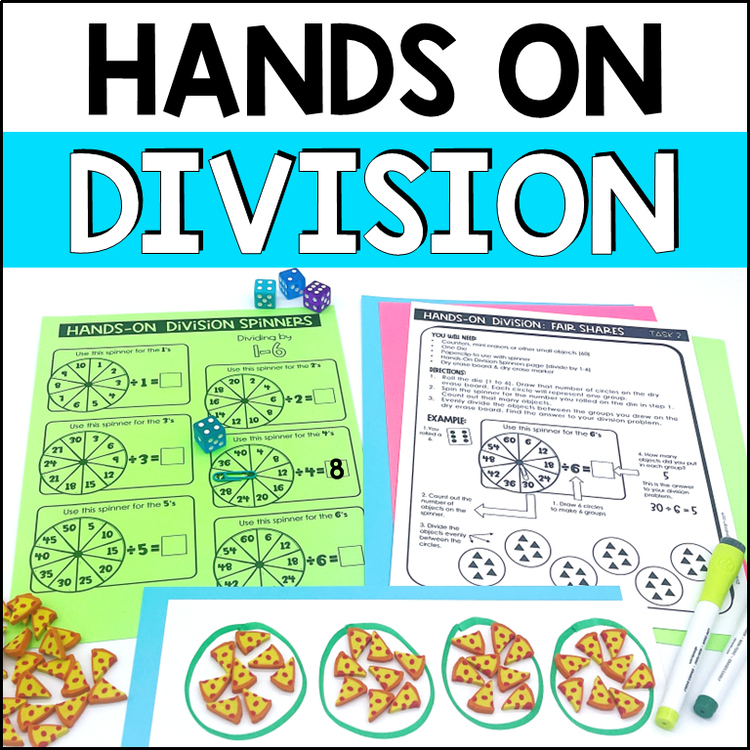 Hands On Division Activities -  Arrays, Equal Groups, Jumps on a Number Line