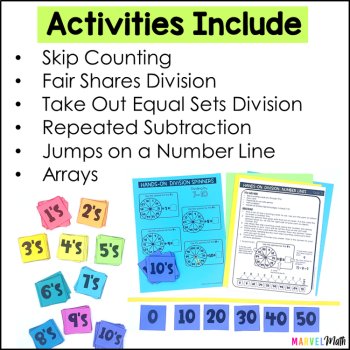 Hands On Division Activities -  Arrays, Equal Groups, Jumps on a Number Line, image 4