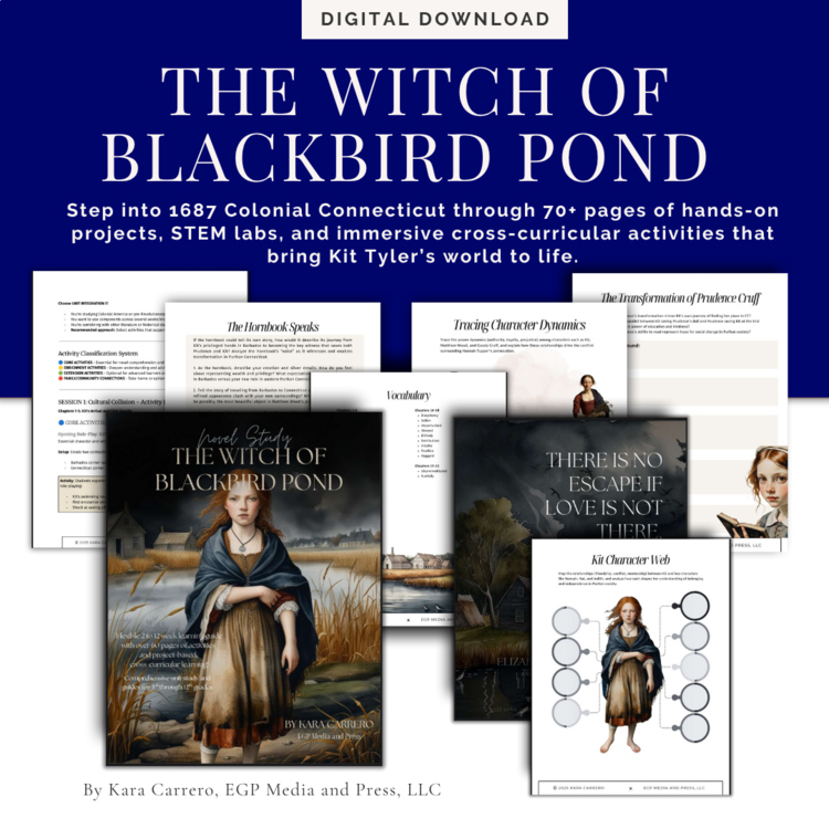The Witch of Blackbird Pond Novel Study: 76 Pages w/ Cross-Curricular Activities