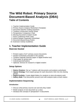Classified Evidence: The Wild Robot Immersive Primary Source Adventure Unit, image 4