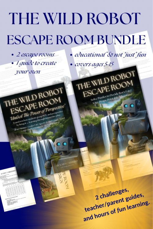 Wild Robot Educational Escape Room Bundle — 2 challenges adaptable ages 5-15