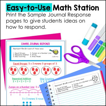 No Prep Math Journal Prompts - 3rd Grade Multiplication and Division TEKS, image 2