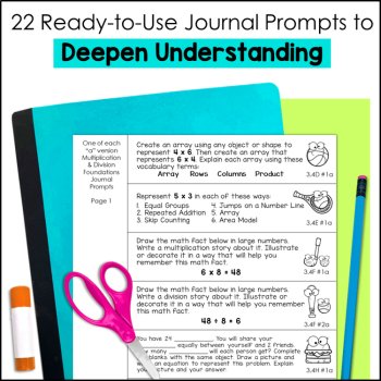 No Prep Math Journal Prompts - 3rd Grade Multiplication and Division TEKS, image 4