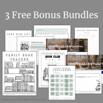 5 Novel Study bundle: Family Summer Audiobook Club {+BONUSES!}, image 2