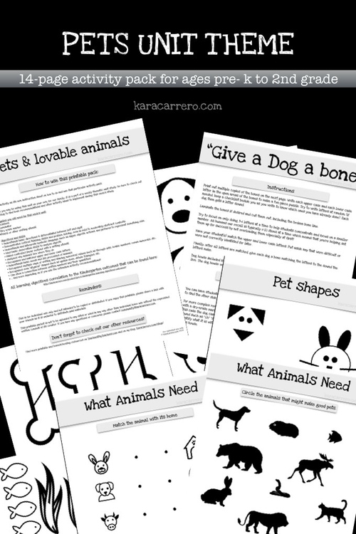 Pet theme activity pack (K-2)