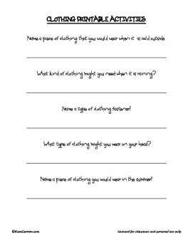 Clothing Theme Activities, image 2