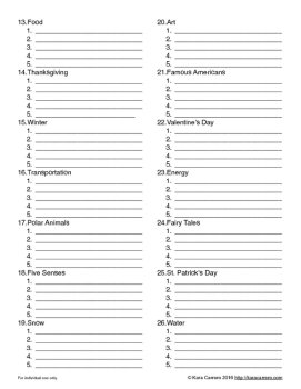 Weekly Learning Themes Book Inventory Printable, image 2