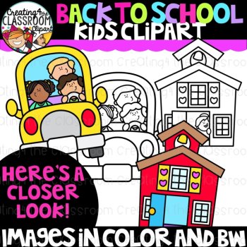 Back to School Kids Clipart | School Kids clipart for worksheets, image 2