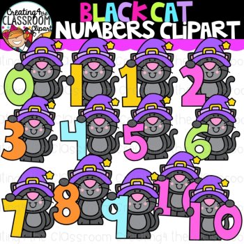 Black Cat Clipart Bundle | School Supplies, Shapes, Colors, Letters, image 4