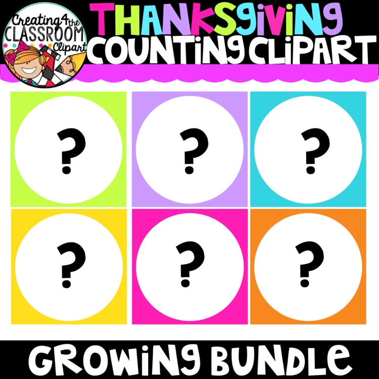 **NEW- Thanksgiving Counting Clipart Growing Bundle| Counting Clipart