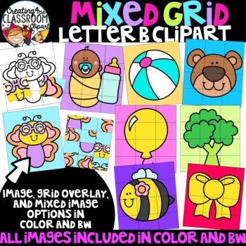 **FLASH DEAL- Alphabet Mixed Grid Puzzles Clipart Growing Bundle |Puzzle Clipart, image 3