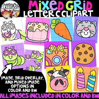**FLASH DEAL- Alphabet Mixed Grid Puzzles Clipart Growing Bundle |Puzzle Clipart, image 4