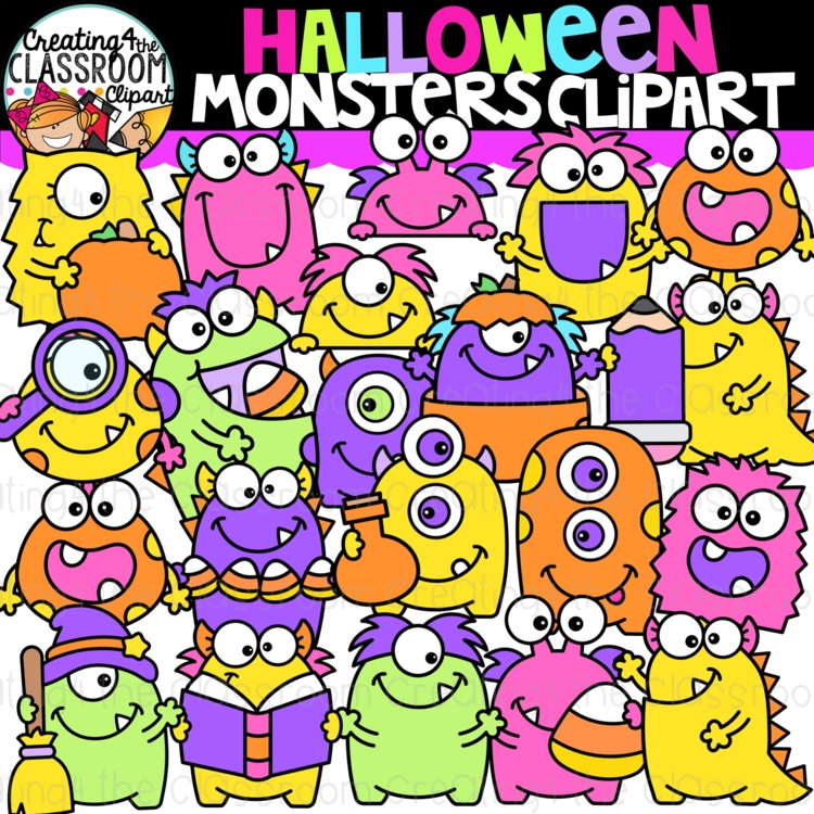 Halloween Monsters Clipart | Monster clipart for worksheets