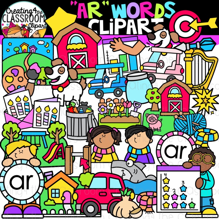 AR Words R-Controlled Vowels Clipart- AR Clipart | Bossy R Clipart