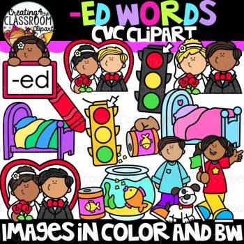 Short E CVC Clipart Bundle | CVC Words Clipart | Phonics & Short Vowels, image 2