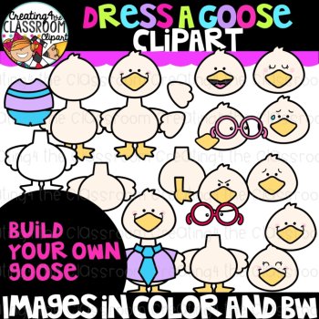 Dress a Goose Clipart | Build a Goose clipart for activities, image 2