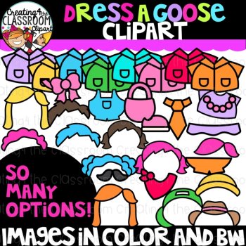 Dress a Goose Clipart | Build a Goose clipart for activities, image 3