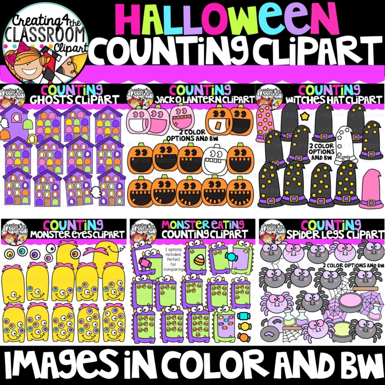 Halloween Counting Clipart Bundle| Counting Clipart for Halloween