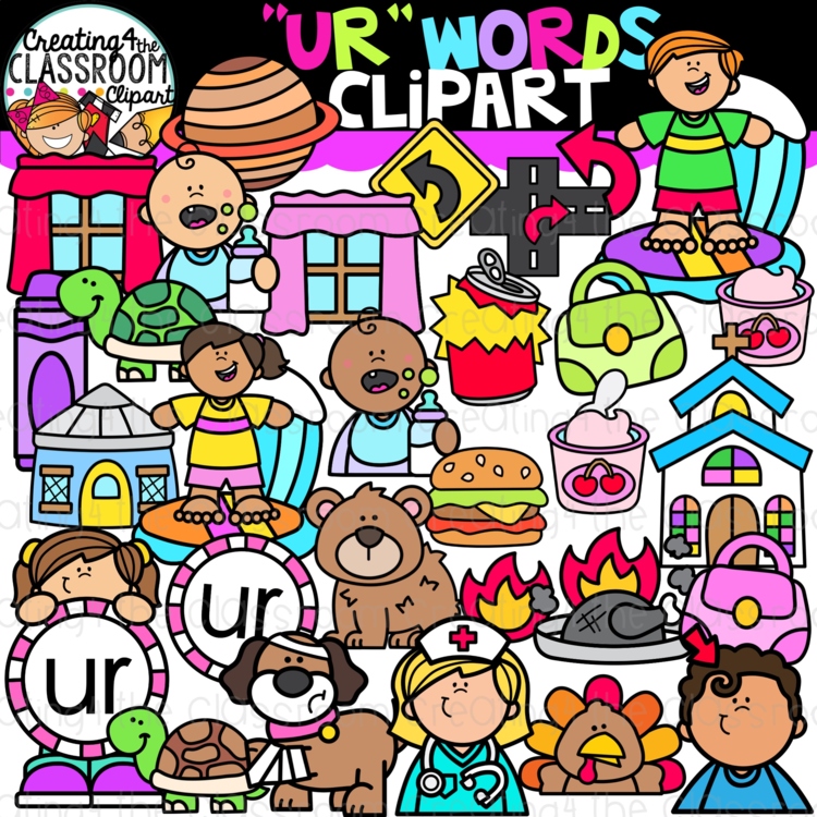 UR Words R-Controlled Vowels Clipart- UR Clipart | Bossy R Clipart