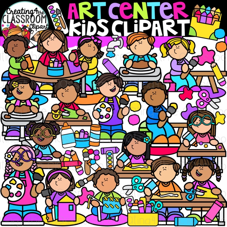 Art Center Kids Clipart |  Art Kids Clip Art for Worksheets