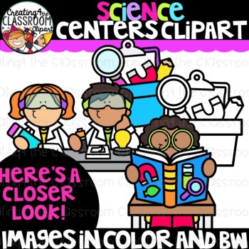 Science Center Kids Clipart |  Science Kids Clip Art for Worksheets, image 2