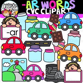 Short A CVC Clipart Bundle | CVC Words Clipart | Phonics & Short Vowels, image 2