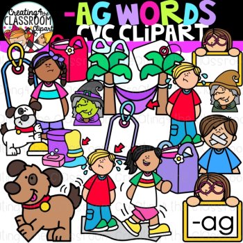 Short A CVC Clipart Bundle | CVC Words Clipart | Phonics & Short Vowels, image 3